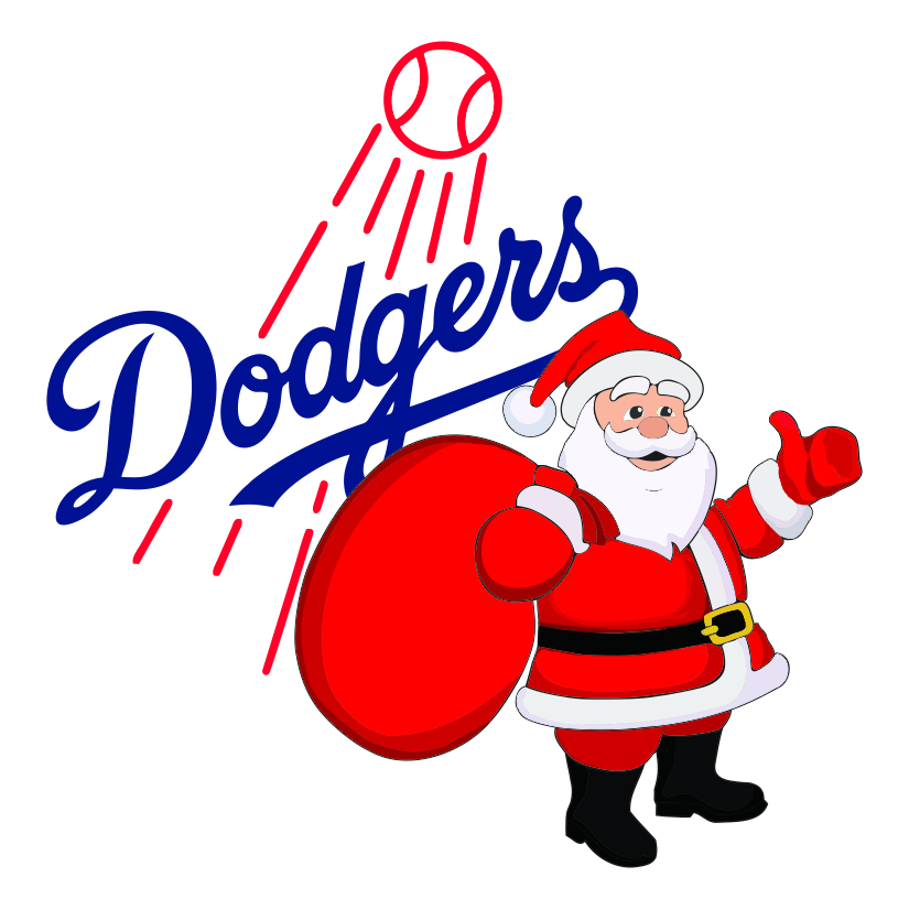 Los Angeles Dodgers Santa Claus Logo iron on paper